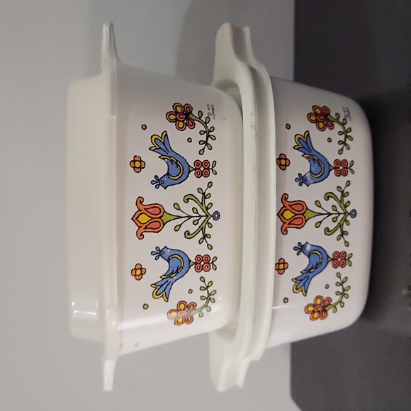 Corning Ware Country Festival Blue Birds Design Casserole Dishes With Lids - Picture 1 of 16